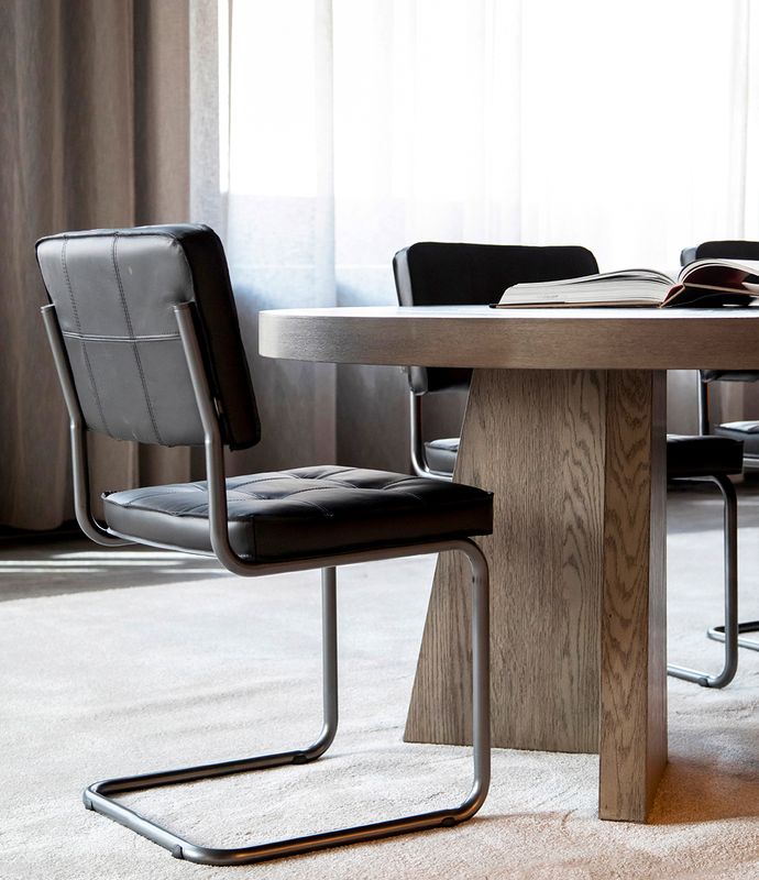 TRENT Dining Table, Antikkgrå, Ø130