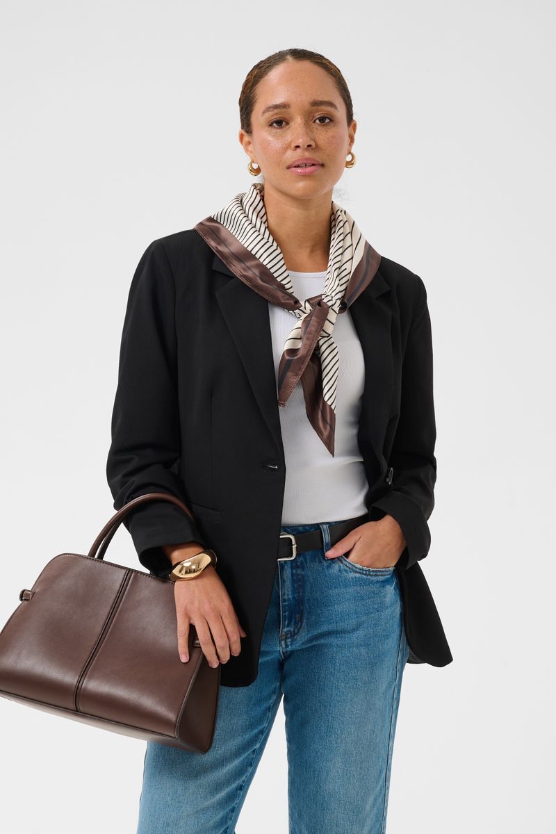 KAscarfina scarf, black/chalk/coffee