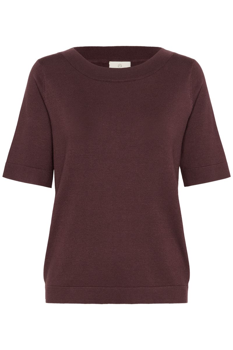 KAlizza boatneck solid pullover, fudge