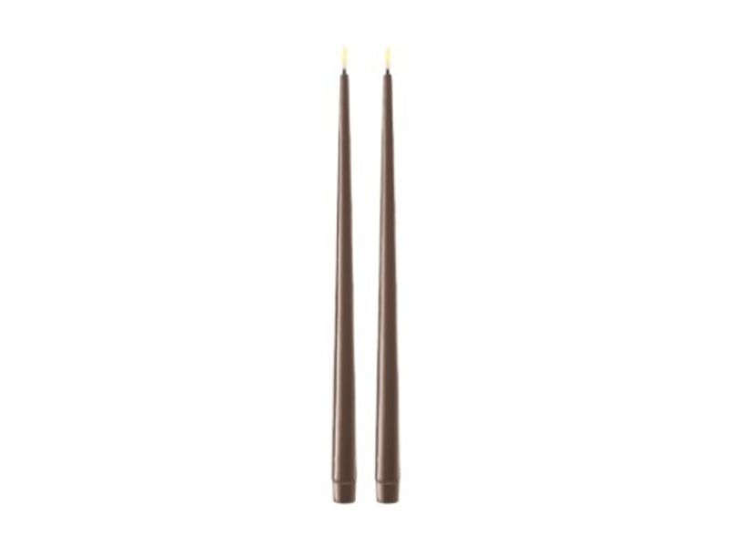 Shiny kronelys 2 stk 38 cm, mocca