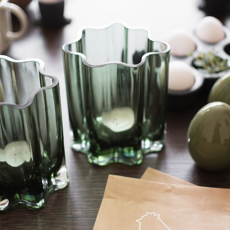 Filter glass candle, green