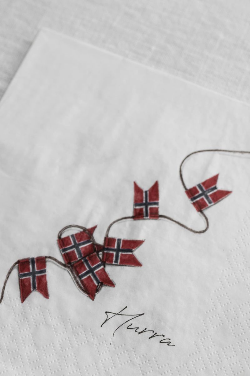 Flagg hurra serviett