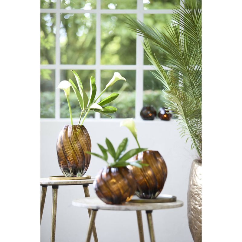 Zenia vase, glass dark brown