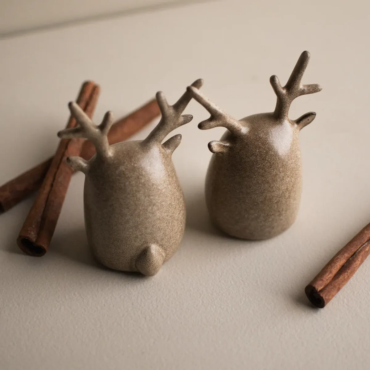 Deer twins 2 stk, beige