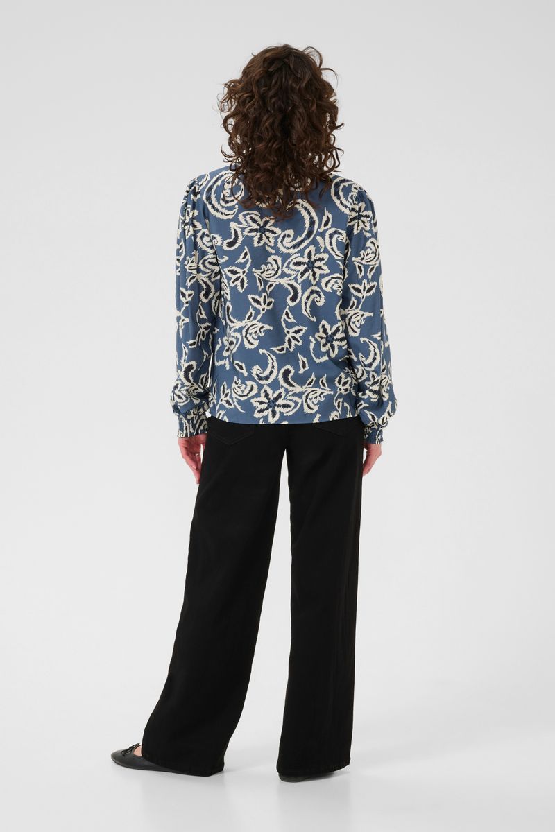 KAdahlia blouse, bering sea/white