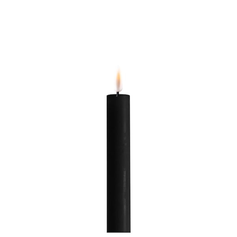 Kronelys 2stk 15 cm, sort