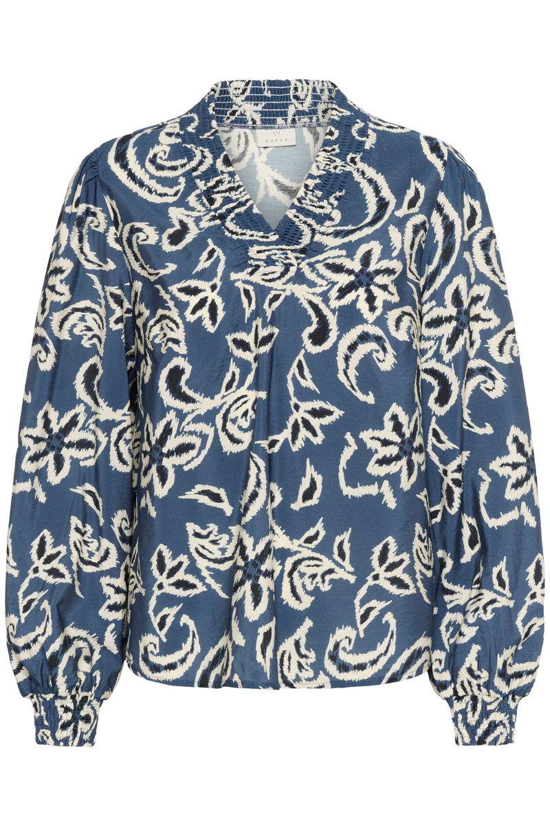 KAdahlia blouse, bering sea/white