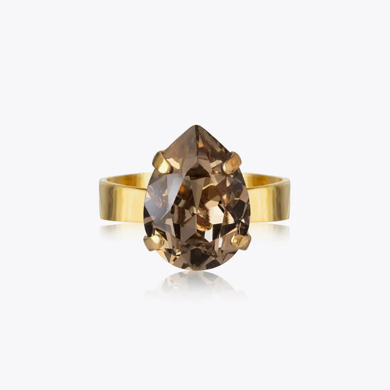 Mini Drop ring gold, greige