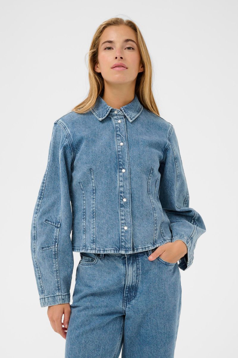 Kavallis denim shirt, blue washed denim