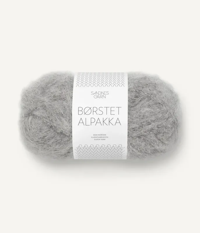 Børstet Alpakka Gråmelert 1042