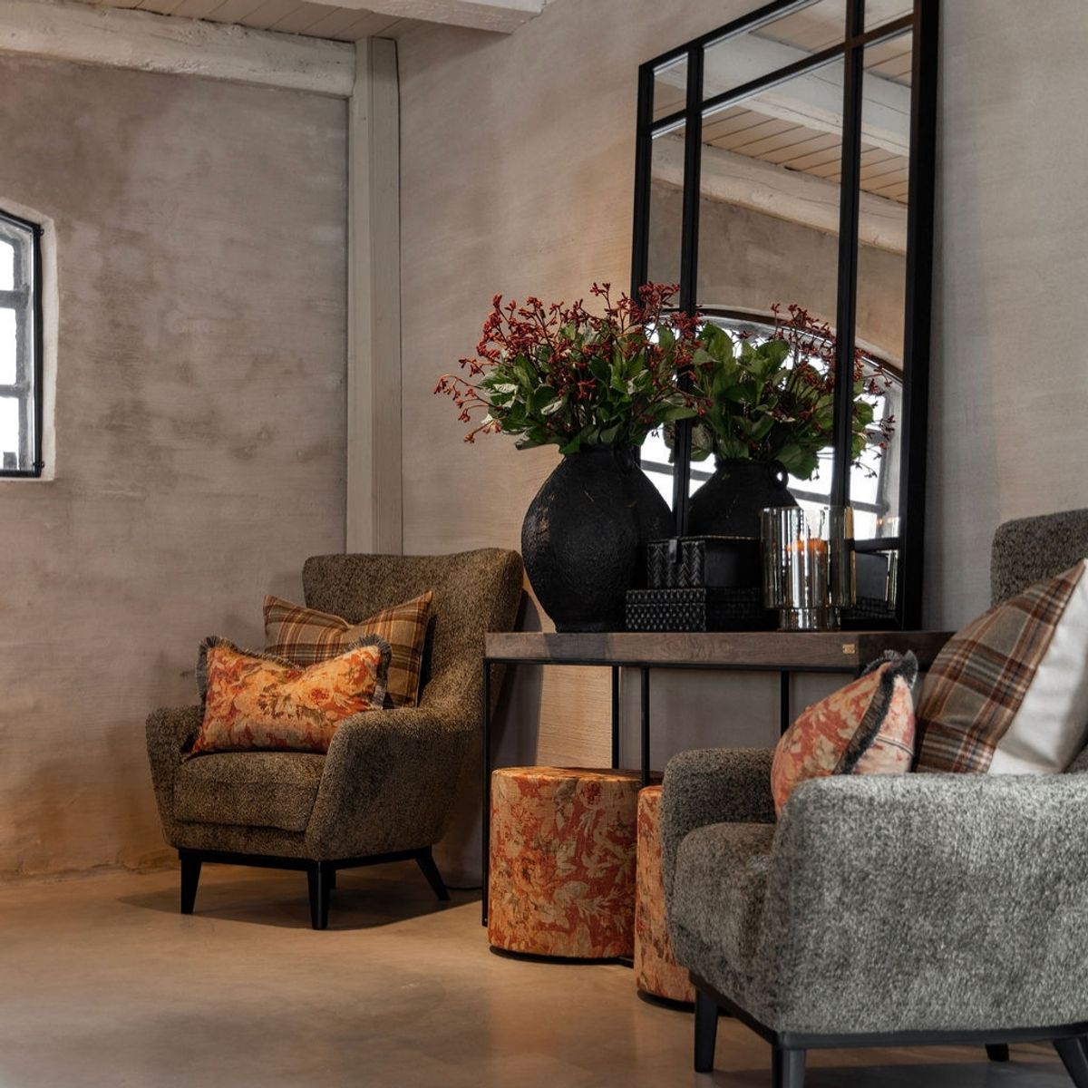 Harris putetrekk 50x50, plaid forest CC/B simply camel