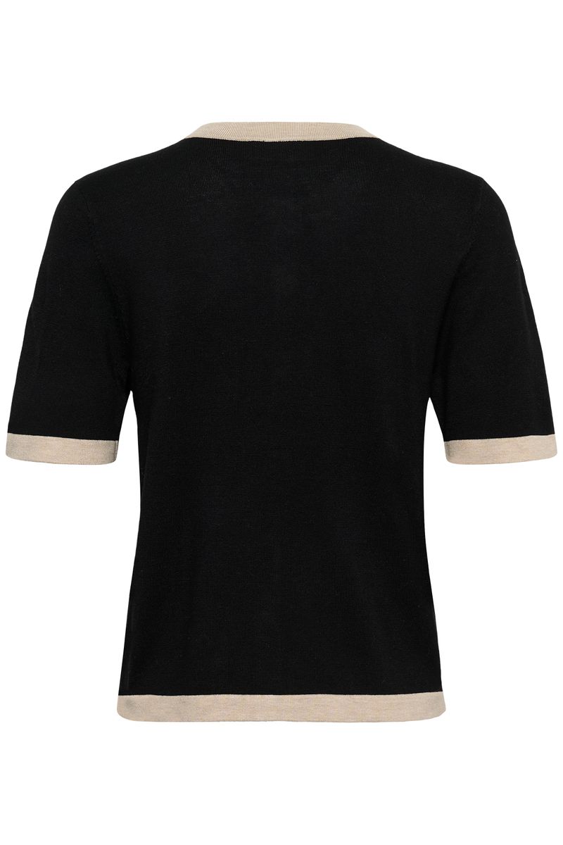 KAlizza contrast cardigan, black deep