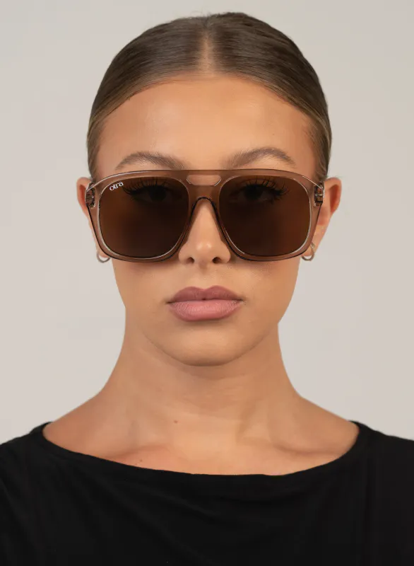 Reina solbriller, trans/olive brown