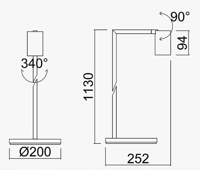 OZ K1 Gulvlampe, Sort/Gull
