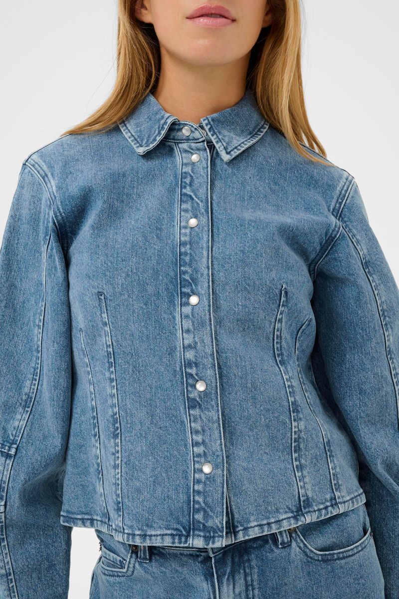 Kavallis denim shirt, blue washed denim