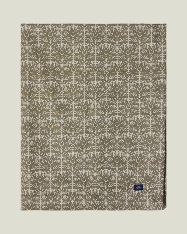Ornament jaquard duk, beige/dark olive