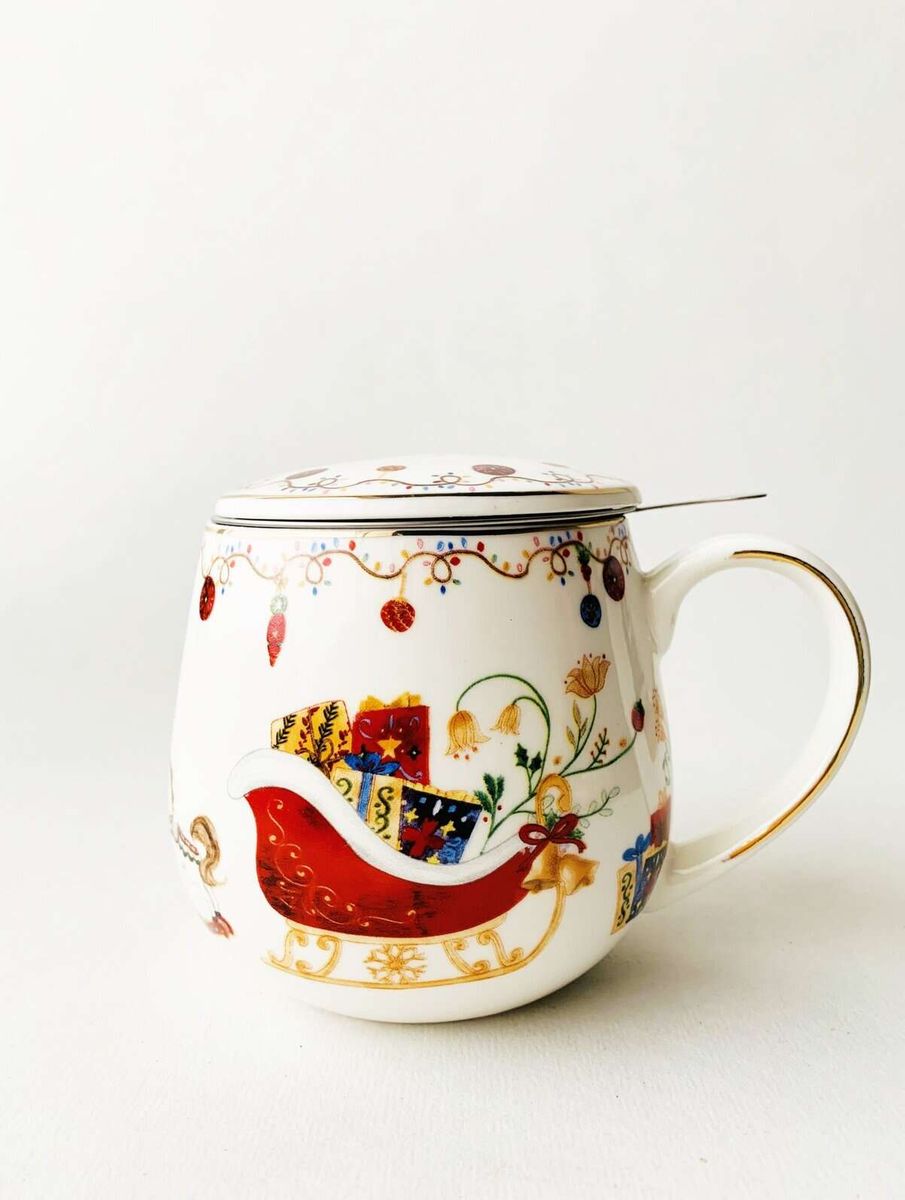 Krus m/lokk og sil, julemønster slede