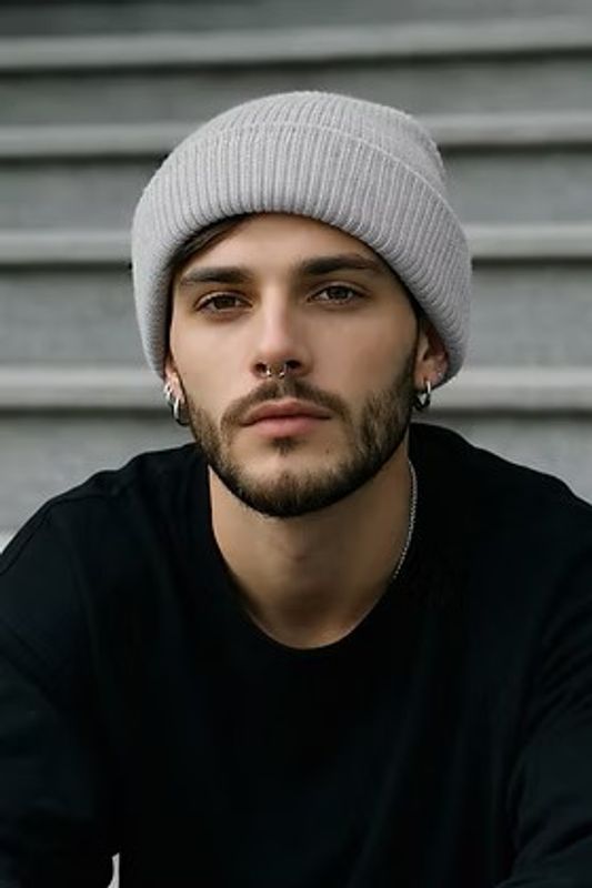 Beanie, lys grå