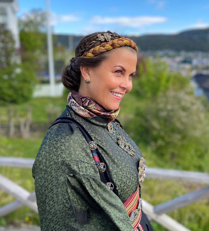 Hårbånd Flettet Mørk Oker