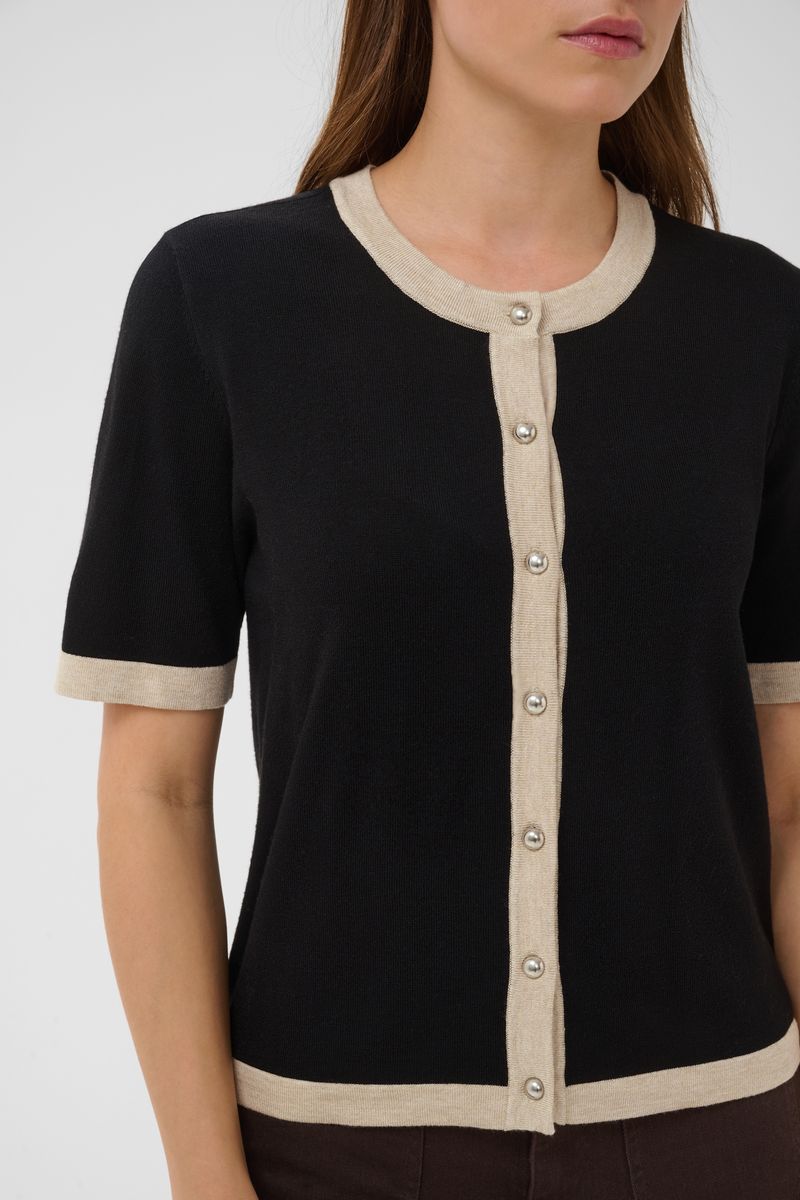 KAlizza contrast cardigan, black deep